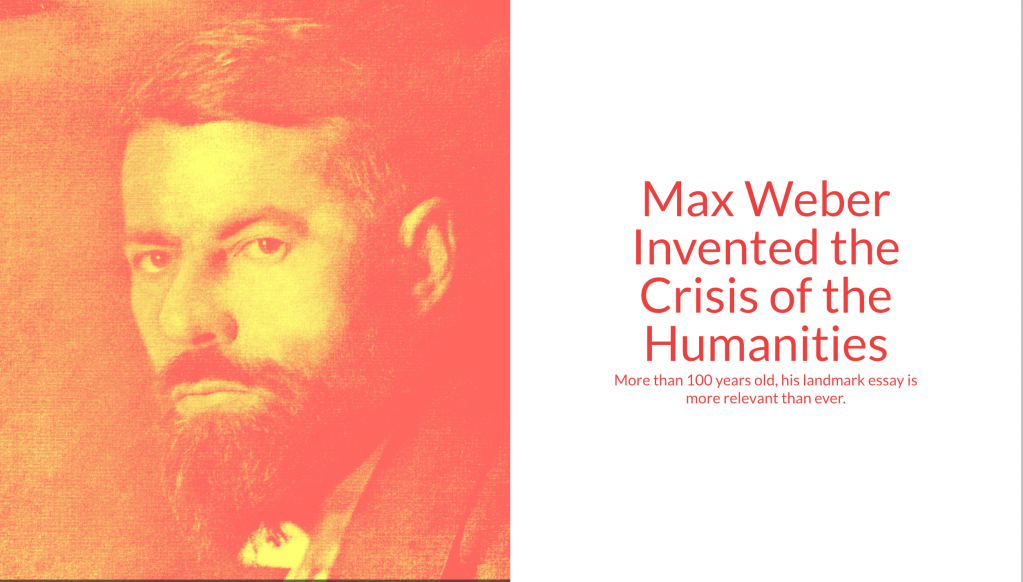 Weber and the Crisis of the&nbsp;Humanities